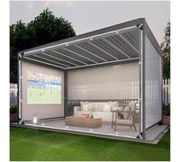 Bâche Transparente Rideaux Imperméable,Panneaux Latéraux De Bâches Clairs avec Fermeture Éclair,pour Patio Garage Pergola,Rideaux De Bâche Anti-Pluie PVC Extérieur 0,3mm,Clear-5.3x2.2m/17.4 * 7.2ft