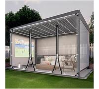 Bâche Transparente Rideaux Imperméable,Panneaux Latéraux De Bâches Clairs avec Fermeture Éclair,pour Patio Garage Pergola,Rideaux De Bâche Anti-Pluie PVC Extérieur 0,3mm,2zip-2.8x2.2m/9.2 * 7.2ft