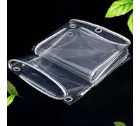 Bâche transparente robuste de 2,4 x 5,6 m avec œillets et lanière - Résistante aux UV et au vent pour isolation et protection des plantes de serre