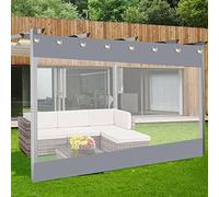 Bâche transparente robuste de 3,6 x 2 m en PVC imperméable avec œillets, panneaux latéraux transparents et résistants aux déchirures pour pergola, terrasse, porche, tonnelle, résistant aux intempéries