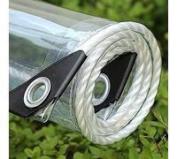 Bâche transparente robuste en PVC 100 % imperméable, transparente, anti-poussière et résistante aux déchirures, idéale pour tonnelle, terrasse, porche, terrasse, auvent et camping en plein air, 300 x