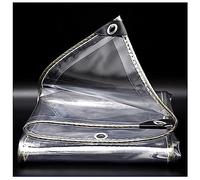Bâche transparente robuste en PVC 4 x 4 m - 400 g/m² - Pour camping, extérieur, auvent, meubles - Protection coupe-vent et imperméable