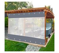 Bâche transparente robuste en PVC imperméable avec œillets - Cloison résistante aux intempéries pour terrasse, pavillon, pergola (3,8 x 2,5 m)