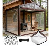 Bâche Transparente Robuste Et Imperméable avec Œillets Antirouille pour Tonnelle, Balcon, Véranda, Jardin Et Protection des Plantes Clear, 9×20 FT