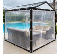 Bâche Transparente Robuste Et Imperméable Avec Œillets, En Vinyle PVC Résistant Aux Déchirures Et Aux UV, Pour Une Utilisation Extérieure Et Intérieure (Véranda, Gazebo, Etc.) Clear,1 * 2m