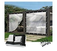 Bâche transparente robuste et imperméable avec œillets pour pergolas, porche, camping, tonnelle, housse de protection de 4 x 4 m