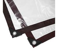 Bâche transparente robuste et imperméable de 2 x 10 m avec œillets - Housse coupe-vent pour terrasse, terrasse, porche, auvent, camping en plein air et protection