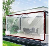 Bache Transparentes Exterieur 220 x 460 cm, en PVC, Imperméable, Transparente, Résistant Aux UV et Déchirure, Bâche Transparente Epaisse avec Œillets Corde pour Extérieur,Serre, A