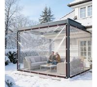 Bache Transparentes Exterieur 380 x 510 cm, Imperméable avec Œillets, Anti-Déchirure Transparent Intempéries, Bâche pour Pergola Transparente avec Œillets Corde pour Extérieur,Serre, A