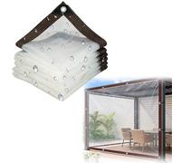 Bache Transparentes Exterieur en PE, Imperméable, Transparente, Résistant Aux UV et Déchirure, Bâche Transparente Epaisse avec Œillets Corde pour Extérieure Plantes Jardin(1x8m/3.3x26.2ft)