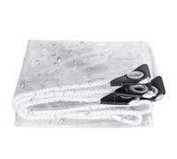 Bâche très résistante avec œillets et housse en vinyle PVC transparent, résistante aux éléments et aux rayons UV. Idéale pour une utilisation en extérieur, idéale pour le camping, la construction et