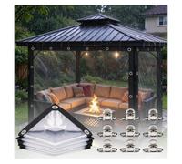 Bâche Vinyle Transparente Haute Transparence, Résistante Déchirure UHEKC | Bâche PVC Transparente Avec Verrous À Rotation, Montage Rapide(3x3m/9.84x9.84ft)
