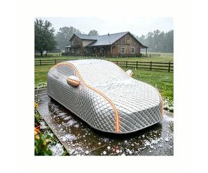 Bâche Voiture Anti Grêle pour Fiat Ulysse (471.9 x 186.3 x 175.2cm),Housse de Voiture Renforcée Nuit avec Protection Anti-Grêle, Empêche Le Vol, Protège Contre Poussière