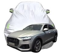 Bache Voiture Extérieur pour Audi Q8 55 TFSI Quattro, Bâche Voiture Imperméable Tous Temps Protection Respirante Housse de Protection,Silver-Plus-Cotton