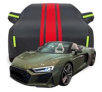 Bache Voiture Exterieur pour Audi R8 Spyder V10 Performance Quattro (620hp), Housse de Protection Voiture Exterieur Étanche Vent Bâche Protection Tout Temps,A-Black-Red