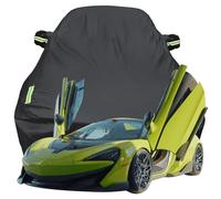 Bache Voiture Exterieur pour GTA Real-Life Version: McLaren 600 LT | McLaren, Housse De Anti-UV Respirante Exterieur Étanche Vent Bâche Protection Tout Temps,Black-Plus-Cotton