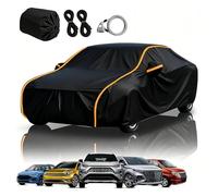 Bache Voiture Exterieur pour Renault 5 E-Tech 2024-2025 Housse Protection Voiture Custom ImperméAble All Weather Anti-UV Sun Snow Dust, Spécialement pour Les berlines Noir-C