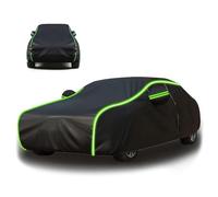 Bache Voiture Exterieur pour Renault 8 Gordini 1964-70, Étanche Respirante Bâche de Voiture Protection Intérieure Extérieure Tout Temps, Savec Bande Réfléchissante(Black Green,Thick)