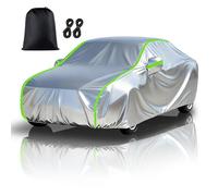 Bâche Voiture Extérieur pour Tesla Model Y 2025,Housse Voiture Imperméable Anti-UV,Neige Anti-Vent et Anti-poussière avec Fermeture Éclair Latérale,Argent-Vert