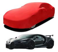Bâche Voiture pour Bugatti CHIRON Pur Sport ‘C’ Shaped Drift, Coton Extensible Respirant Auto Covers, Quatre Saisons, Poussière Voiture Housse de Protection,Red