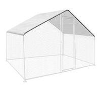 IDMARKET Bâche waterproof blanche 3,4x1.90 M 150 gr pour enclos poulaillers
