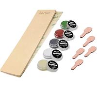 Bacher Cuir d'Affûtage à Coller, Strop pour Couteaux, 4 Pâtes - 206 x 56 mm | 3mm tanné à l'écorce | recharge pour palette usée | rasoirs, coupe-choux, ciseaux à bois | grain 2000-12000 | baume lanoline