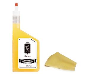 Bacher Revitalisant de qualité alimentaire pour Planche à découper 200ml - Naturel Huile et Cire d'abeille et Carnauba - pour Entretien du Bois