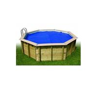 Ubbink Bâche à bulles pour piscine en bois octogonale 510 cm Bleue 400 microns