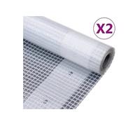 Bâches Leno 2 pcs 260 g-m² 1,5x20 m Blanc