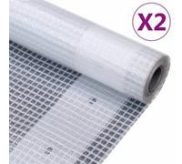 vidaXL Bâches Leno 2 pcs 260 g/m² 2x10 m Blanc