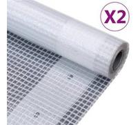 Bâches Leno 2 pcs 260 g m² 2x3 m Blanc Blanc G