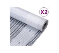Bâches Leno 2 pcs 260 g-m² 3x5 m Blanc