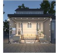 Bâches PVC Transparente avec Oeillets, Rideaux De Bâche Clairs Extérieurs avec Fermeture Éclair, Panneaux Latéraux De Bâche Imperméables, pour Terrasse Gazebo Jardin,2zip-4x2.5m/13 * 8.2ft