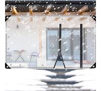 Bâches transparentes avec porte zippée, bâche imperméable transparente avec œillets, résistante aux intempéries, protection contre la neige, rideaux transparents avec fermeture éclair, tissu isolant f