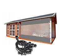 Bâches transparentes d'extérieur robustes - Rideaux imperméables et résistants aux intempéries avec œillets et boules élastiques pour patio, pergola, porche, tonnelle, cabane - Protection polyvalente