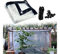 Bâches transparentes robustes imperméables avec œillets, 6,1 x 9,1 m, transparente, imperméable, anti-poussière pour extérieur, bâche en plastique durable, grande taille