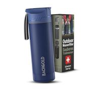 Bachgold Gourde Filtrante eau non potable 500ml,capacité de filtration 2000L I Élimine 99,99 % des bactéries,filtre microplastiques et chlore I Fiable en situation de blackout et de crise, Bleu 500ml