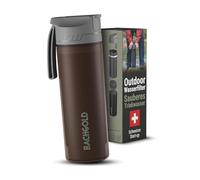 Bachgold Gourde Filtrante eau non potable 500ml,capacité de filtration 2000L I Élimine 99,99% des bactéries,filtre microplastiques et chlore, Fiable en situation de blackout et de crise,Marron 500ml