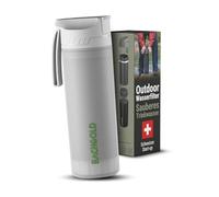 Bachgold Gourde Filtrante eau non potable 500ml,capacité de filtration 2000L I Élimine 99,99 % des bactéries,filtre microplastiques et chlore I Fiable en situation de blackout et de crise, Blanc 500ml