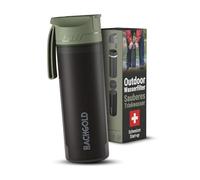 Bachgold Gourde Filtrante eau potable, capacité de filtration 1500L I Élimine 99,99 % des bactéries, microplastiques et chlore I Fiable en situation de blackout et de crise, Vert 500ml