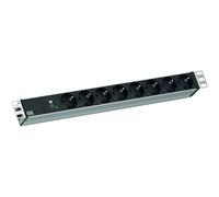 BACHMANN 19" 1U 8xCEE7/3 RAL7035 1xSPD-Plus 2,0m CEE7/7