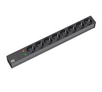 Bachmann 333.534 Multiprise 19'' PDU 8 Compartiments avec parasurtenseur 1HE Câble de 2 m Multiprise pour Armoire de Serveur Rack Noir 333.534 (avec 2 Angles de Fixation et vis)