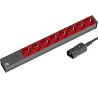 Bachmann Coupe-circuit rack 333.538 1U 19" IEC C14 8x CEE 7/4 2 m Noir/Rouge