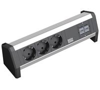 Bachmann 339.1004 Bloc multiprise de bureau 3 prises Schuko / 2 prises CAT5e (Import Allemagne)
