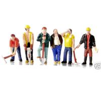 Bachmann 36-042 - Lot De 6 Figurines Ouvriers Construction Peintes OO
