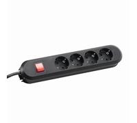 Bachmann Barre multiprise 381.130K – quadruple, câble 1,5 m, protection enfants, noir