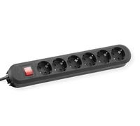 Bachmann Rallonge multiprise 381.152K 6 prises Schuko avec interrupteur Sécurité enfant 5 m Noir
