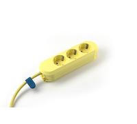 BACHMANN 387.2704 Smart Multiprise 3 prises avec câble de 1,5 m (enrouleur de câble pratique et fixation par trous de vissage) (jaune citron)