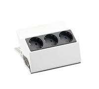 Bachmann Bloc multiprise PEGGY 500.000 - 3 prises de terre, avec pince, 3 m, Blanc
