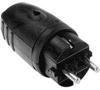 Bachmann 913.171 Fiche électrique mâle avec terre caoutchouc, silicone 250 V noir IP20